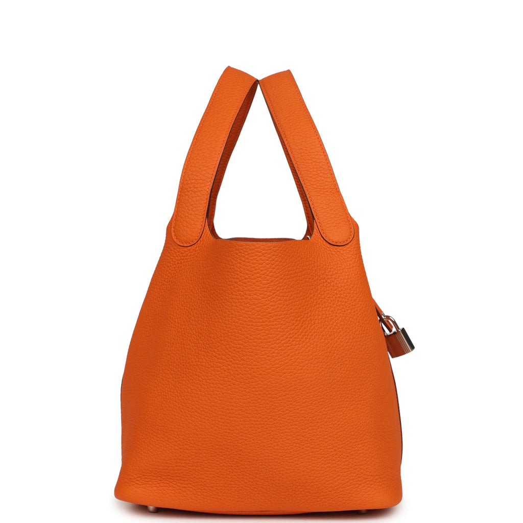 Hermes Picotin Lock 22 Orange Clemence Palladium Hardware