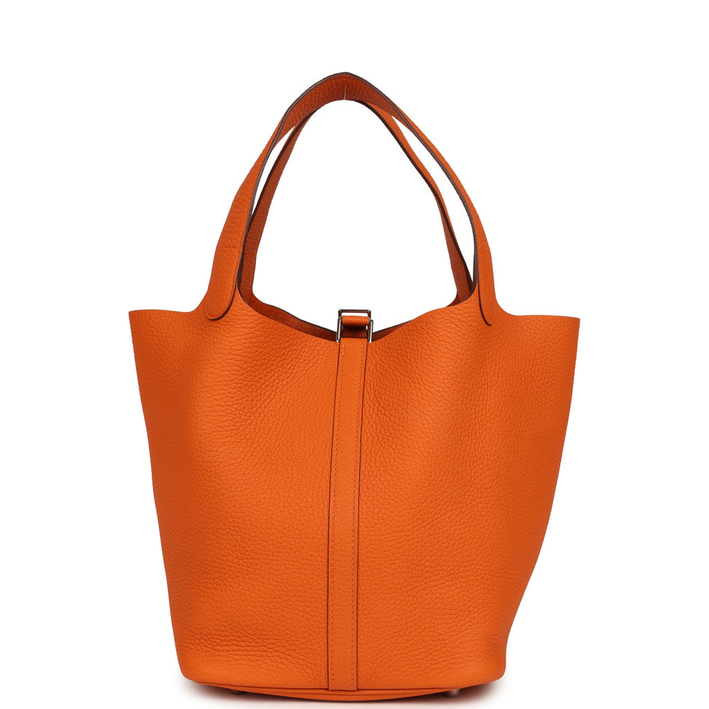 Hermes Picotin Lock 22 Orange Clemence Palladium Hardware