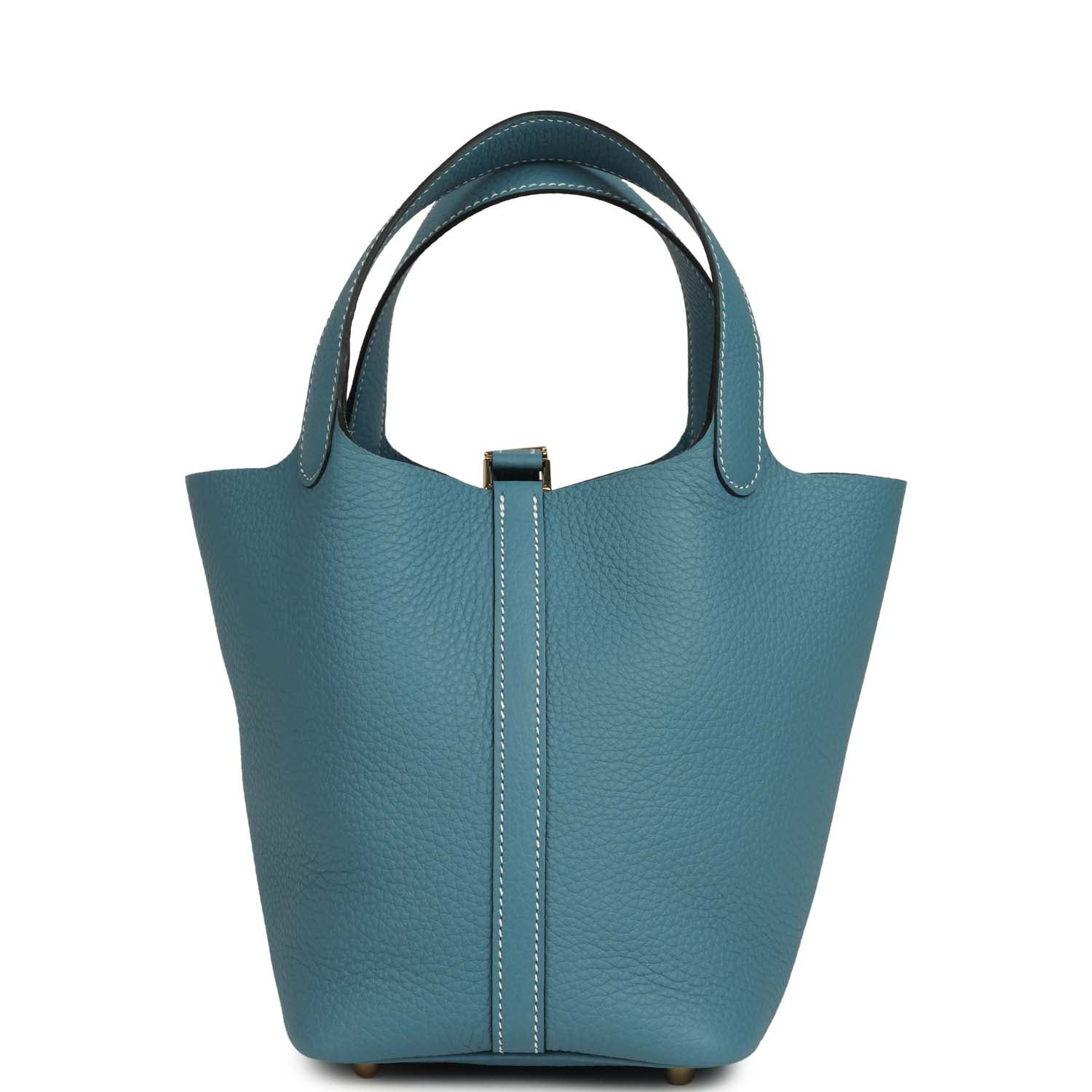 Hermes Picotin Lock 18 Blue Jean Clemence Gold Hardware