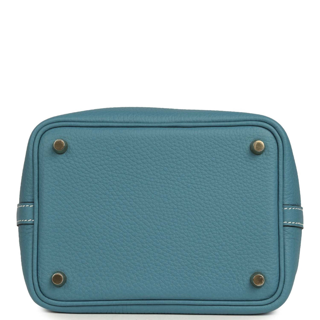 Hermes Picotin Lock 18 Blue Jean Clemence Gold Hardware