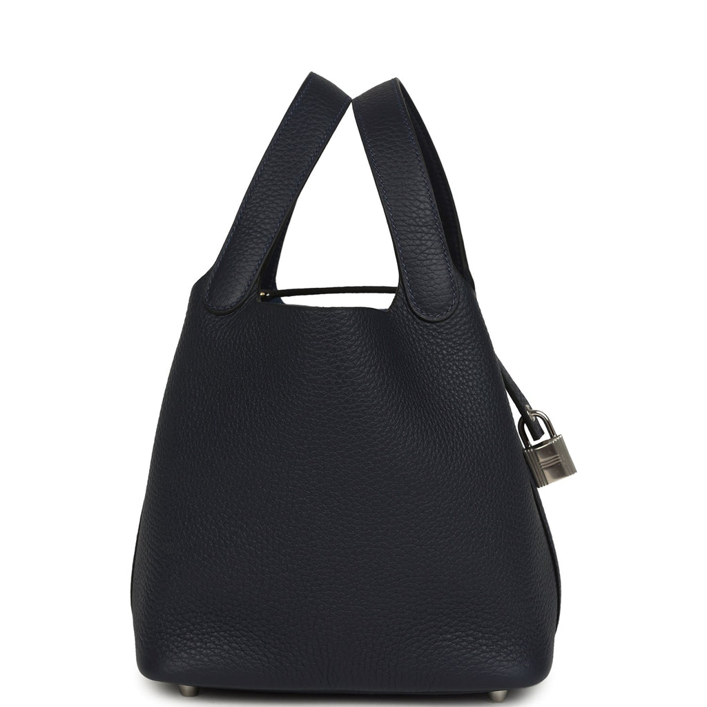 Hermes Picotin Lock 18 Bleu Nuit Clemence Palladium Hardware