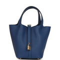 Hermes Picotin Lock 18 Bleu Tie Clemence Gold Hardware