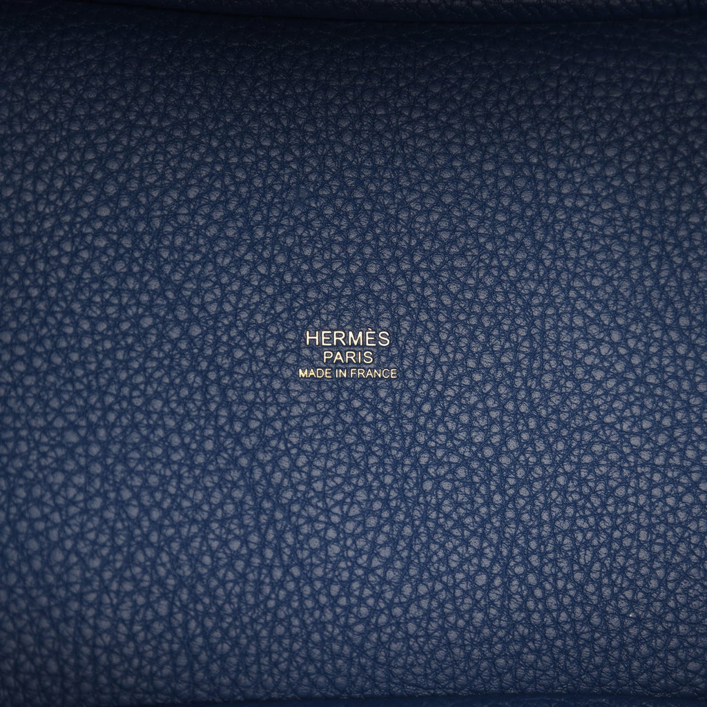 Hermes Picotin Lock 18 Bleu Tie Clemence Gold Hardware