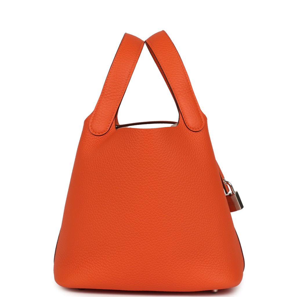 Hermes Picotin Lock 18 Tangerine Clemence Palladium Hardware