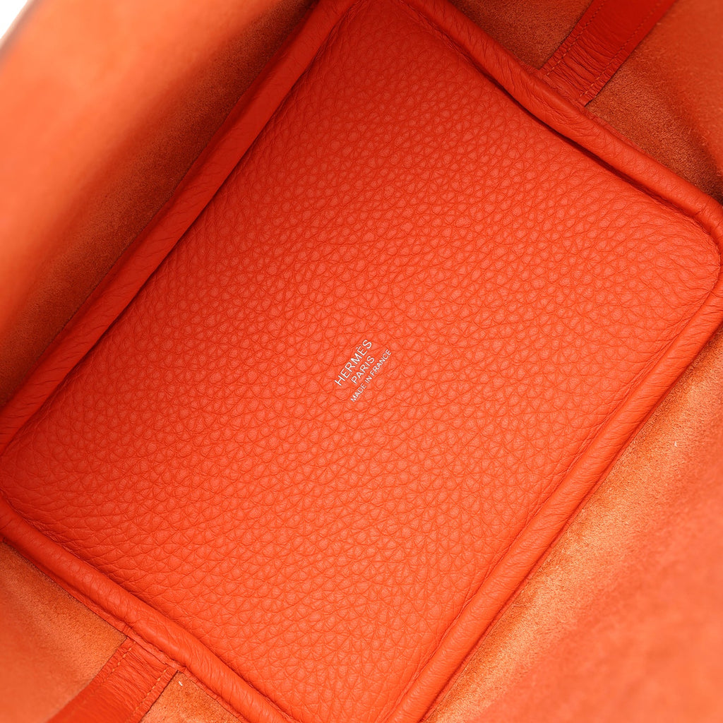 Hermes Picotin Lock 18 Tangerine Clemence Palladium Hardware
