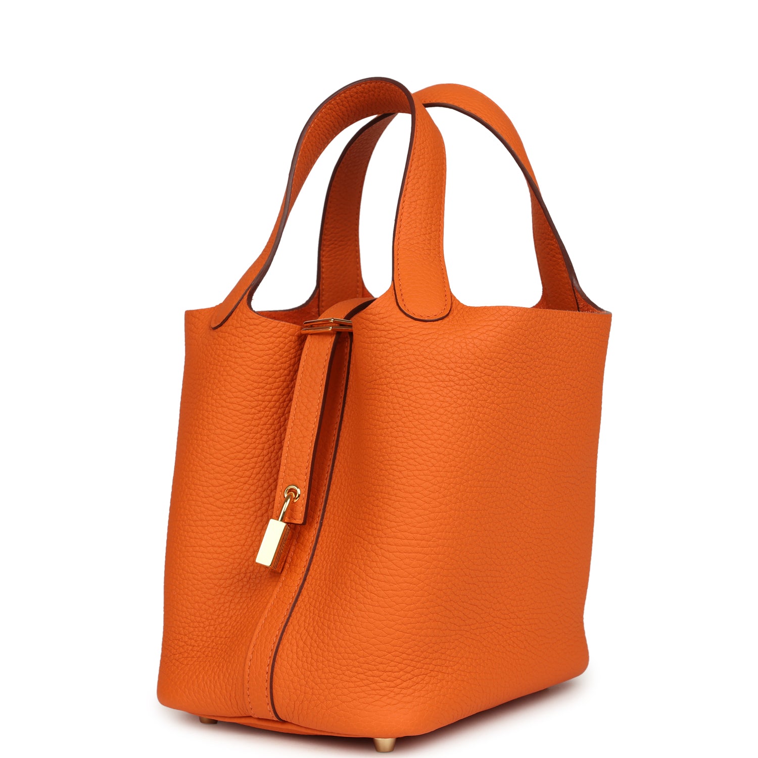New Hermes Picotin Lock 18 Orange Clemence Gold Hardware