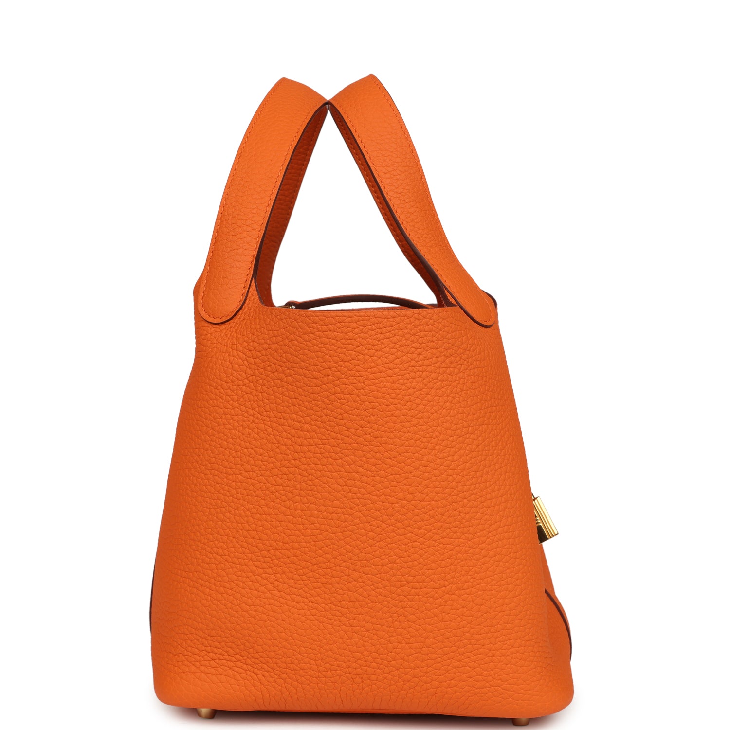 New Hermes Picotin Lock 18 Orange Clemence Gold Hardware