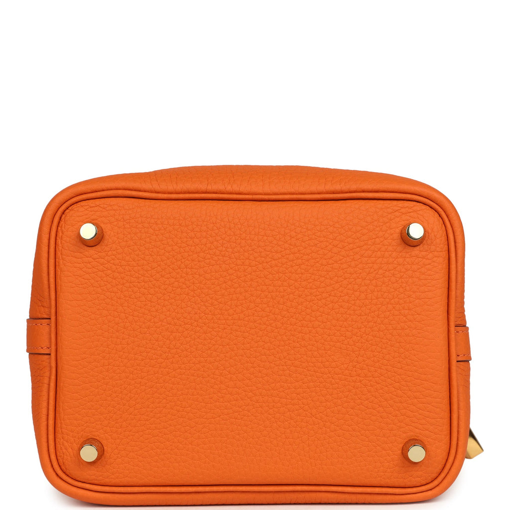 New Hermes Picotin Lock 18 Orange Clemence Gold Hardware