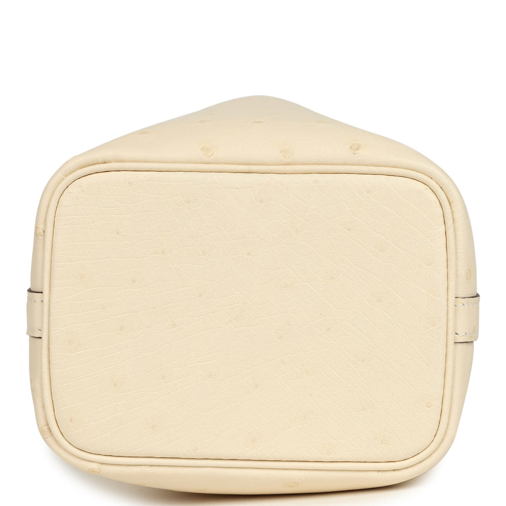 Hermes Micro Picotin Lock 14 Nata Ostrich Palladium Hardware