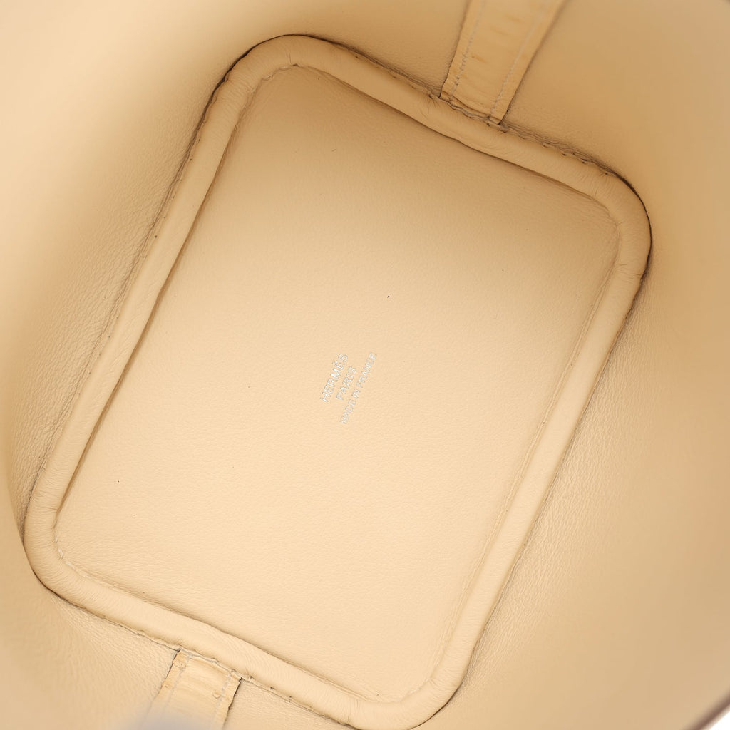 Hermes Micro Picotin Lock 14 Nata Ostrich Palladium Hardware