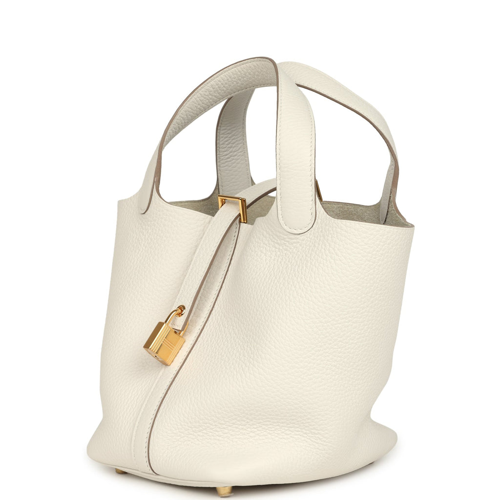 Hermes Picotin Lock 18 Gris Pale Clemence Gold Hardware