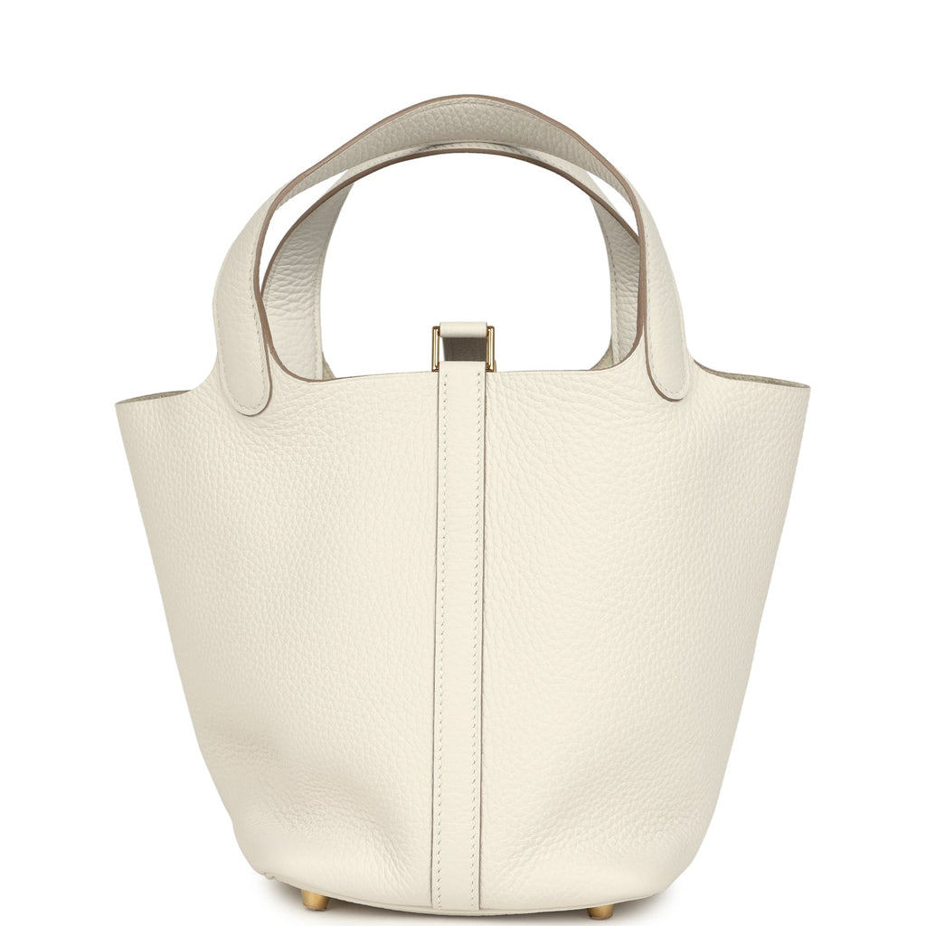 Hermes Picotin Lock 18 Gris Pale Clemence Gold Hardware