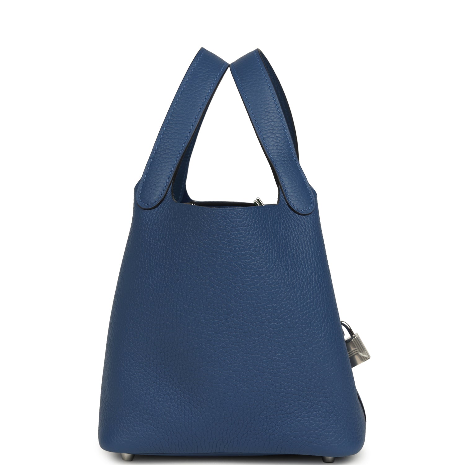 Hermes Picotin Lock 18 Bleu Tie Clemence Palladium Hardware
