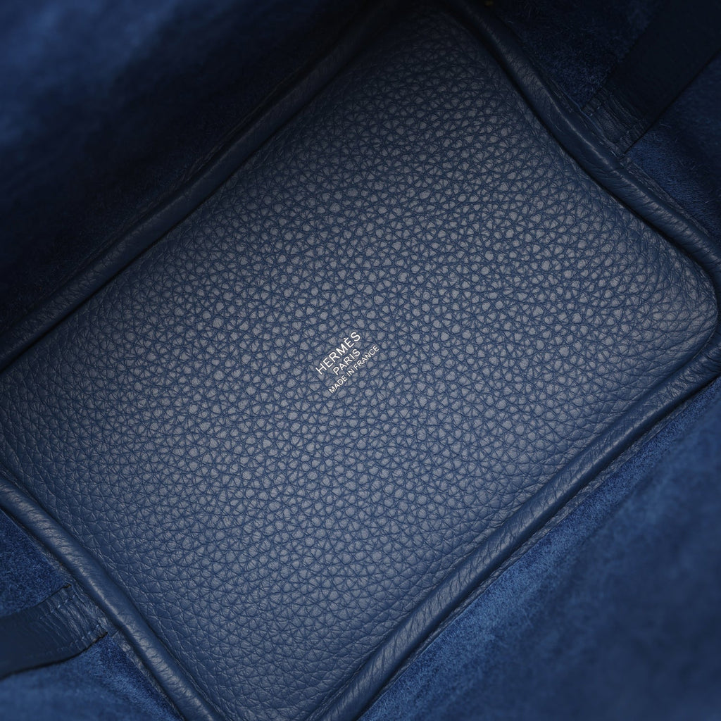 Hermes Picotin Lock 18 Bleu Tie Clemence Palladium Hardware