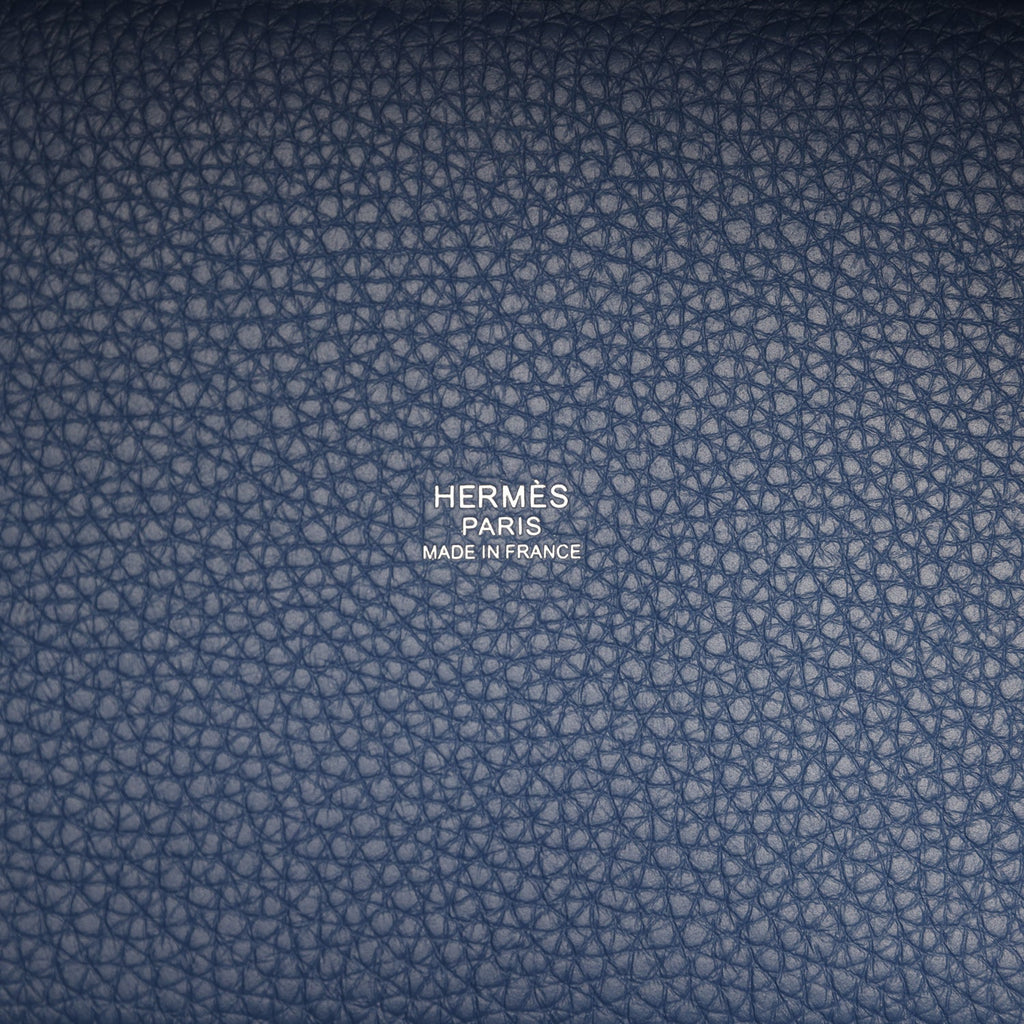 Hermes Picotin Lock 18 Bleu Tie Clemence Palladium Hardware