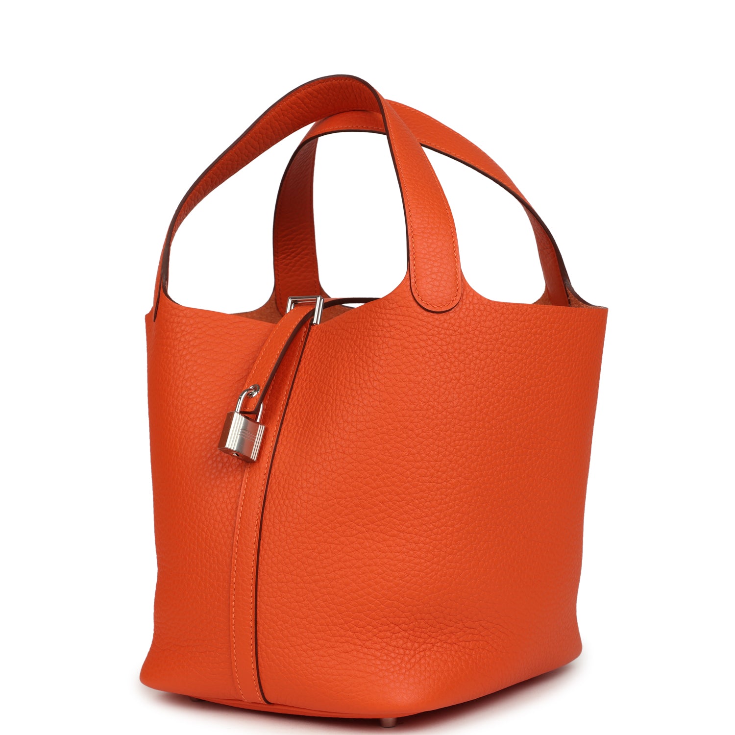 Hermes Picotin Lock 22 Tangerine Clemence Palladium Hardware