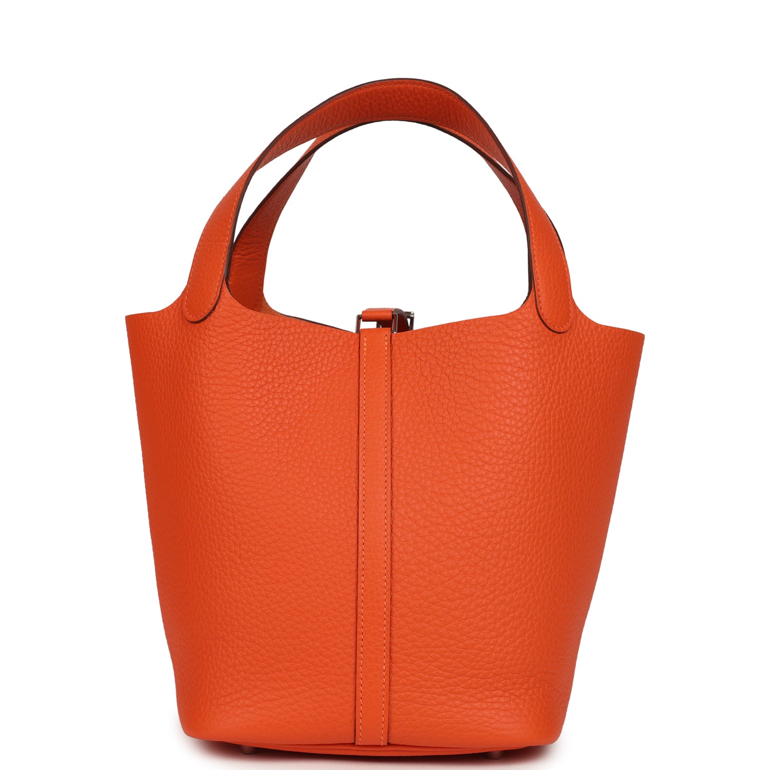 Hermes Picotin Lock 22 Tangerine Clemence Palladium Hardware