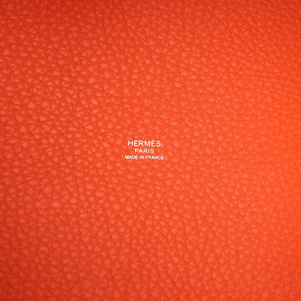 Hermes Picotin Lock 22 Tangerine Clemence Palladium Hardware