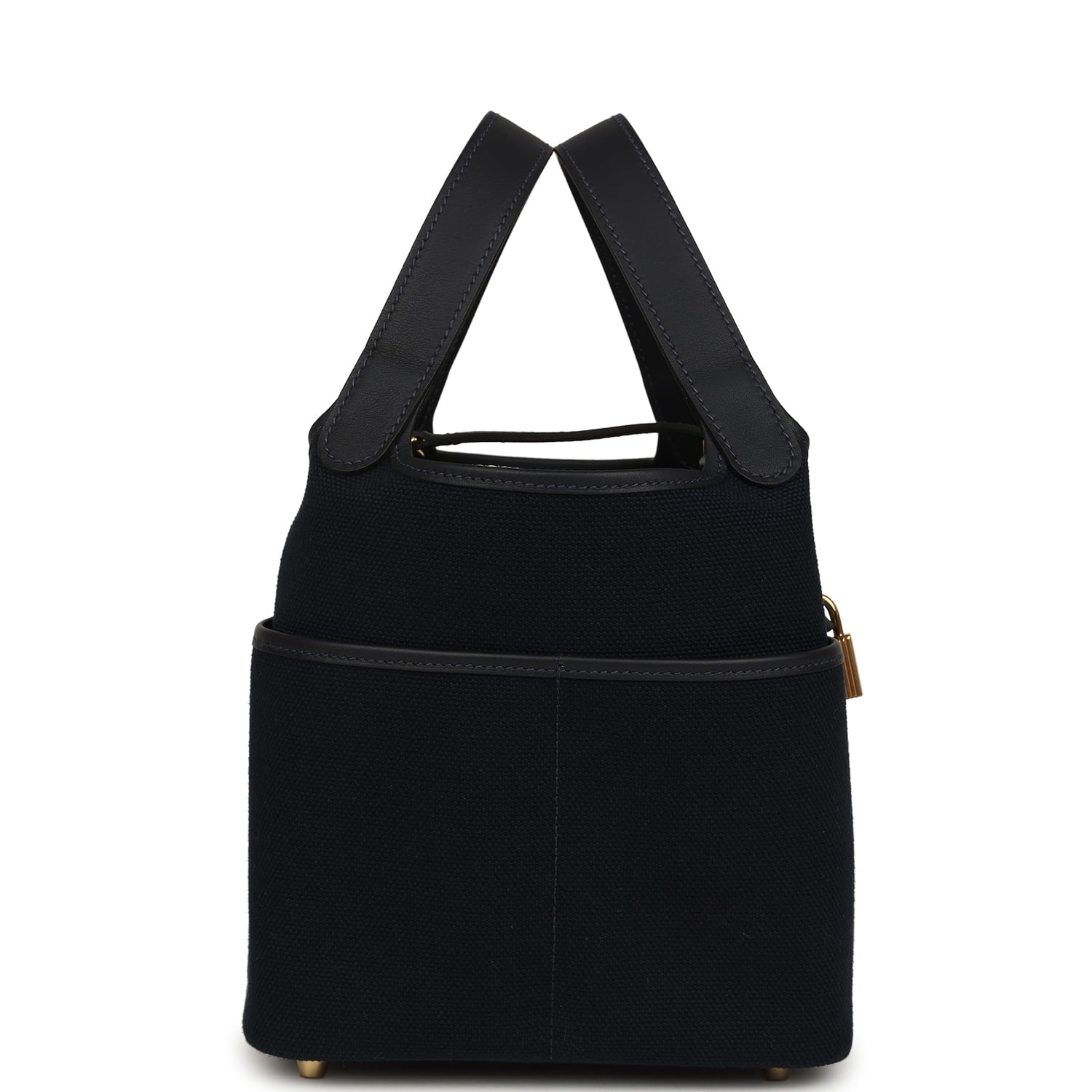 Hermes Picotin Cargo 18 Bleu Marine Swift and Toile Canvas Gold Hardware