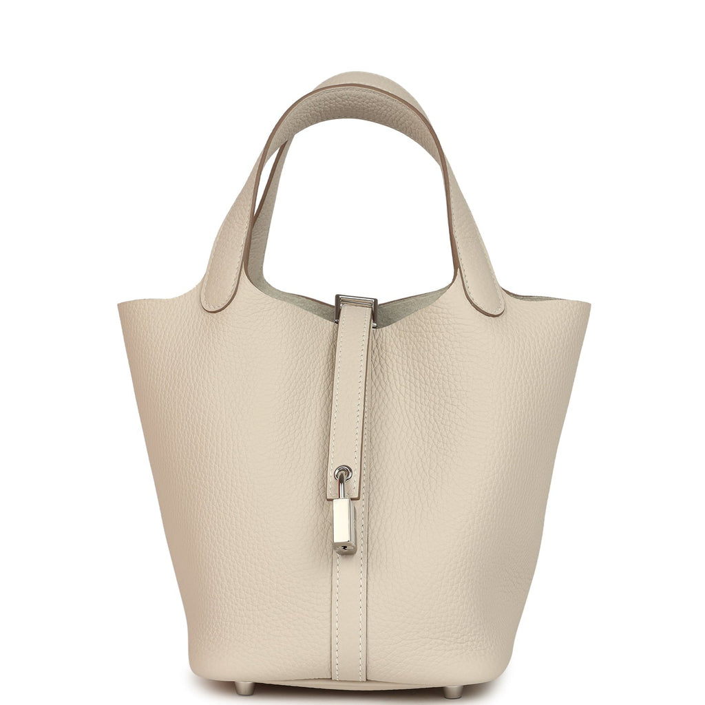 Hermes Picotin Lock 18 Craie Clemence Palladium Hardware