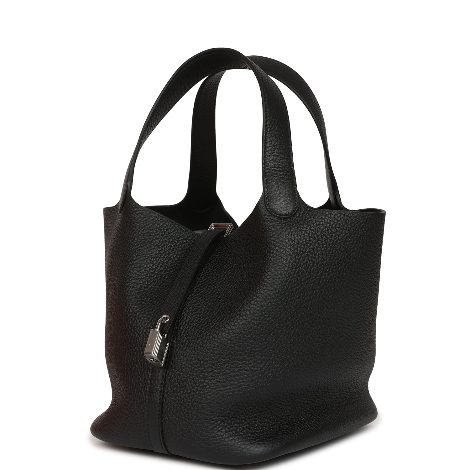 Hermes Picotin Lock 22 Black Clemence Palladium Hardware