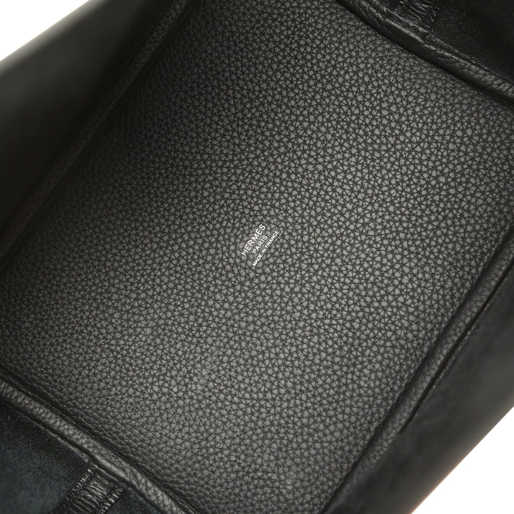 Hermes Picotin Lock 22 Black Clemence Palladium Hardware