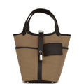 Hermes Picotin Cargo 18 Mousse Toile Canvas and Bai Brun Swift Palladium Hardware