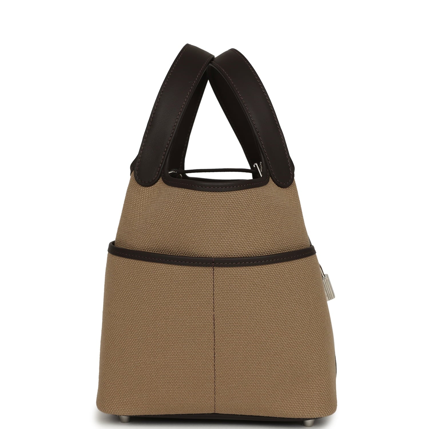 Hermes Picotin Cargo 18 Mousse Toile Canvas and Bai Brun Swift Palladium Hardware