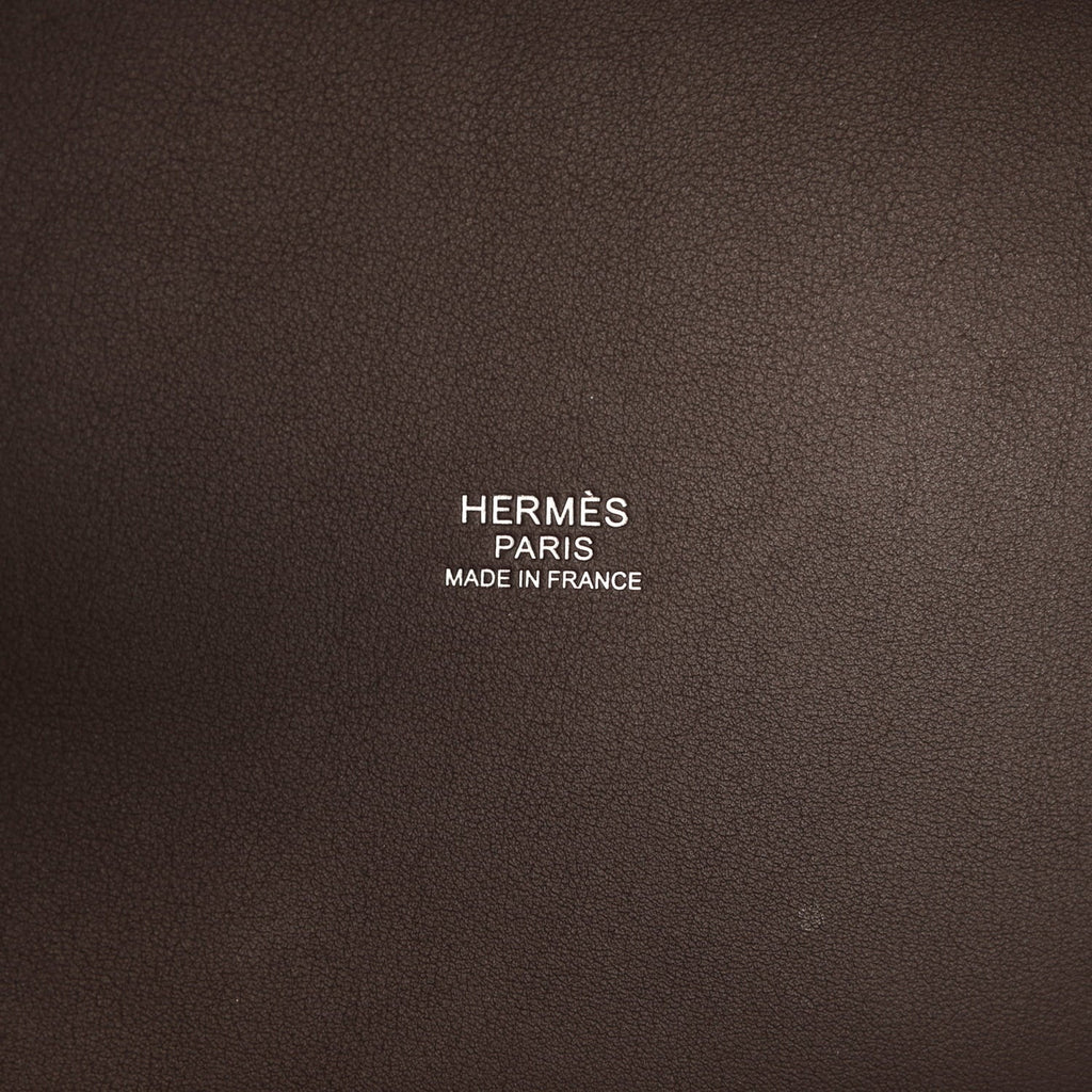 Hermes Picotin Cargo 18 Mousse Toile Canvas and Bai Brun Swift Palladium Hardware