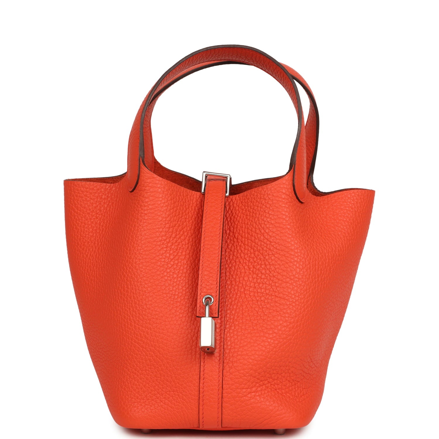 Hermes Picotin Lock 18 Orange Poppy Clemence Palladium Hardware
