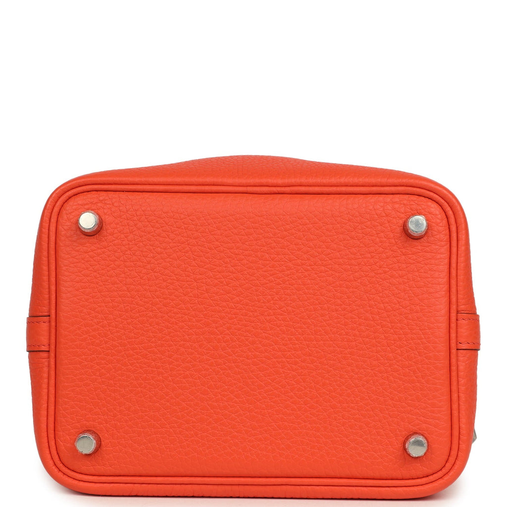 Hermes Picotin Lock 18 Orange Poppy Clemence Palladium Hardware