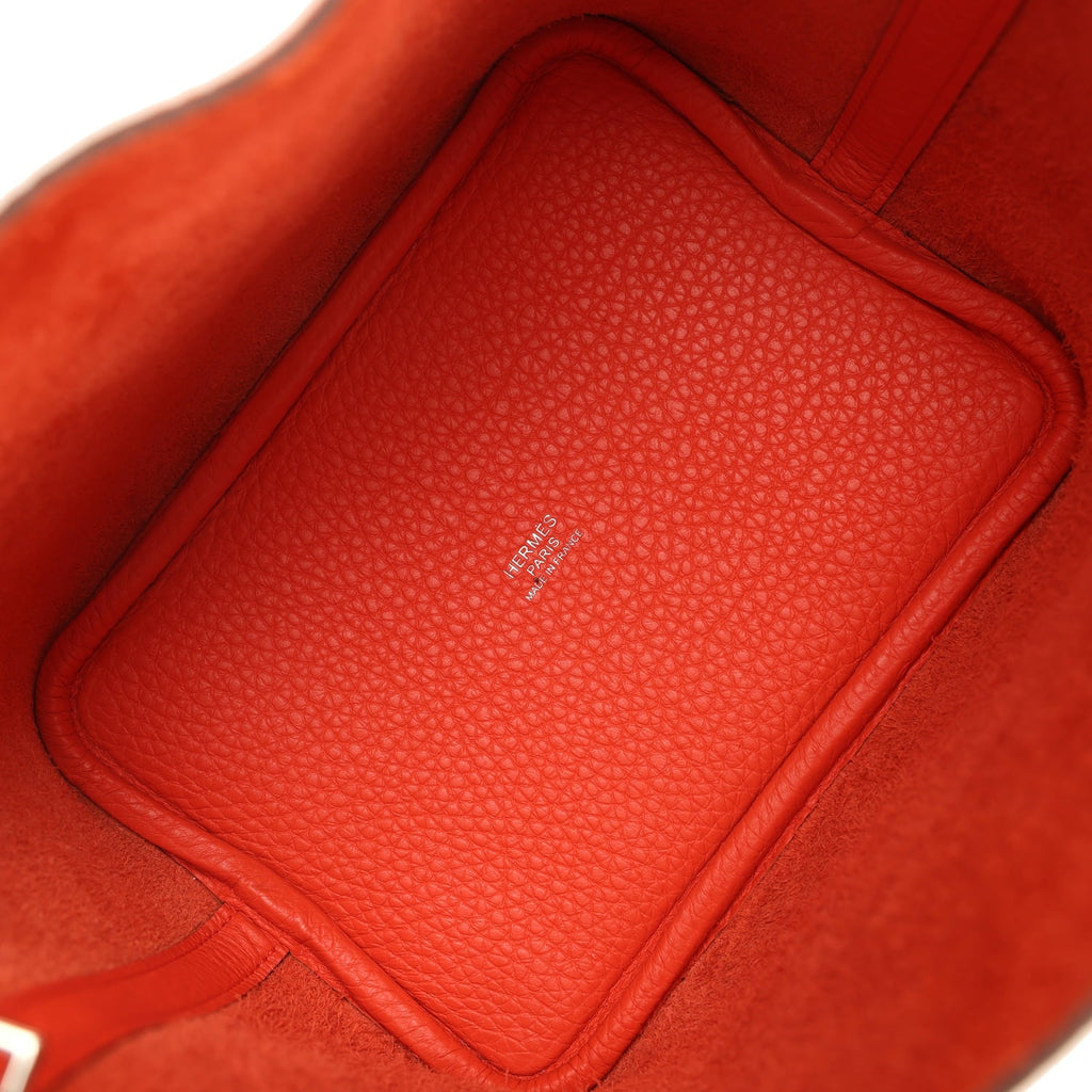 Hermes Picotin Lock 18 Orange Poppy Clemence Palladium Hardware