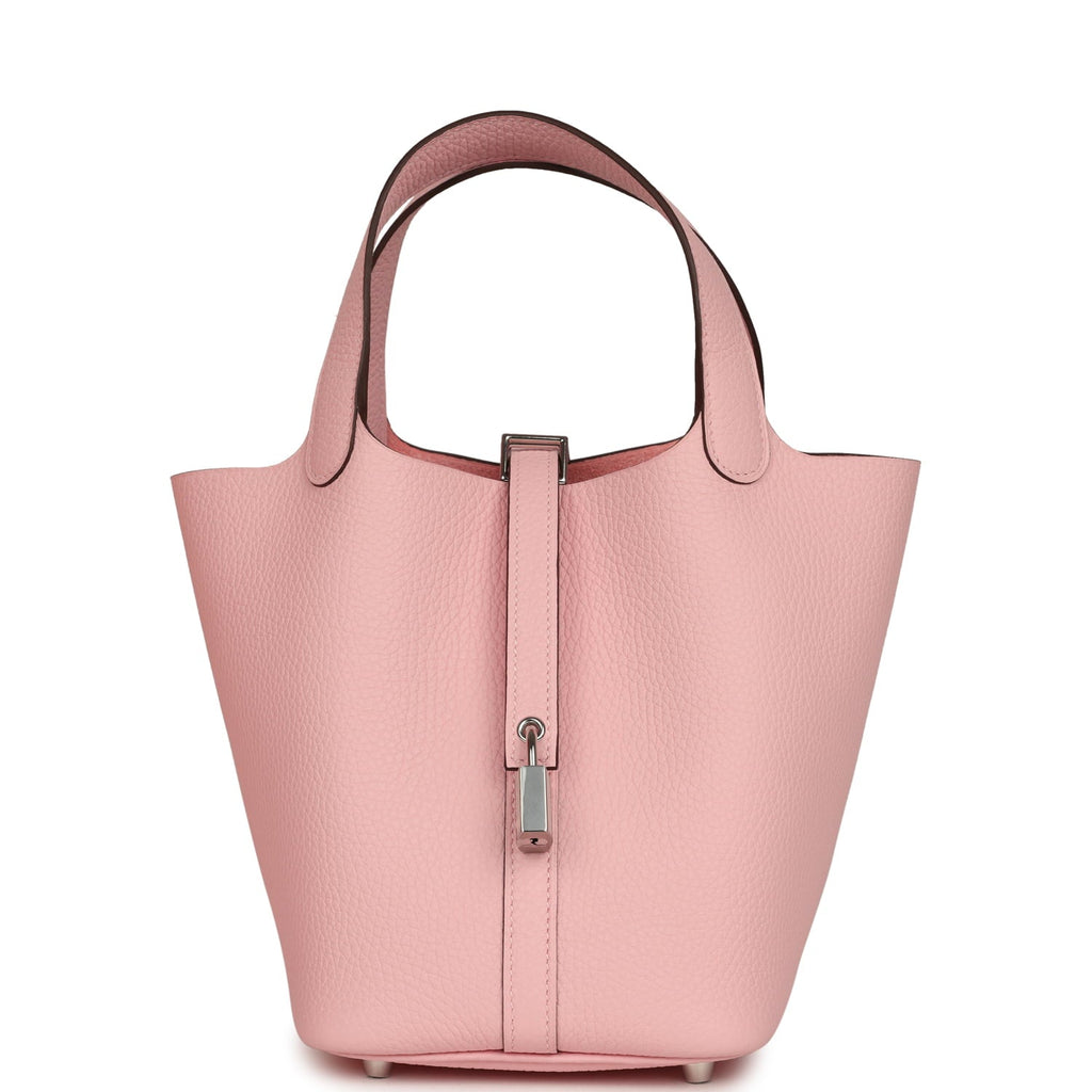 Hermes Picotin Lock 18 Rose Sakura Clemence Palladium Hardware