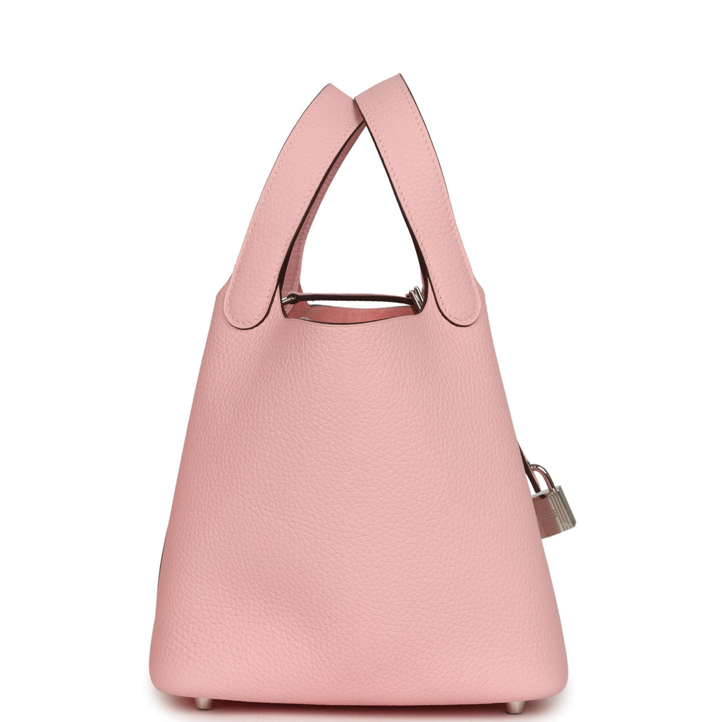 Hermes Picotin Lock 18 Rose Sakura Clemence Palladium Hardware