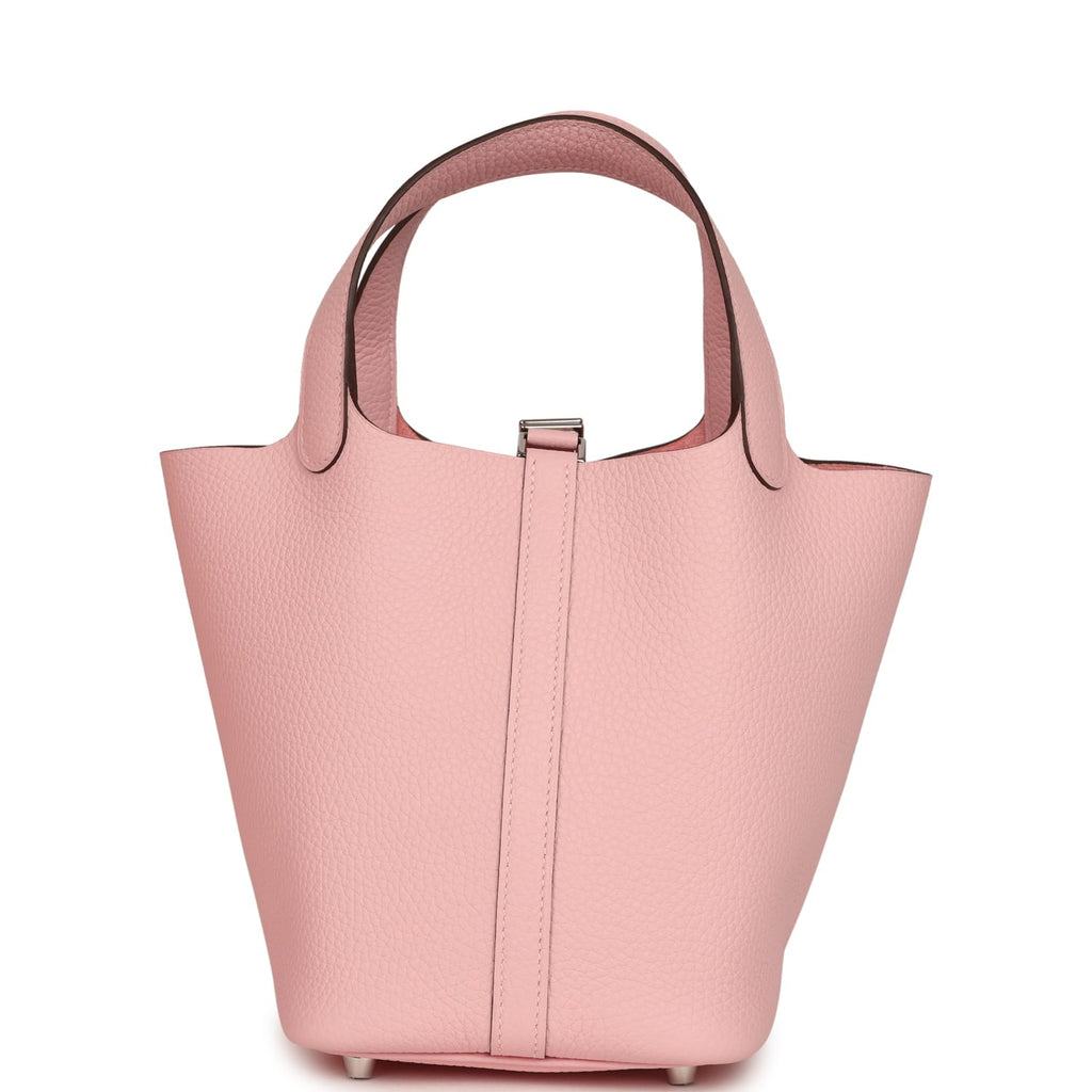 Hermes Picotin Lock 18 Rose Sakura Clemence Palladium Hardware
