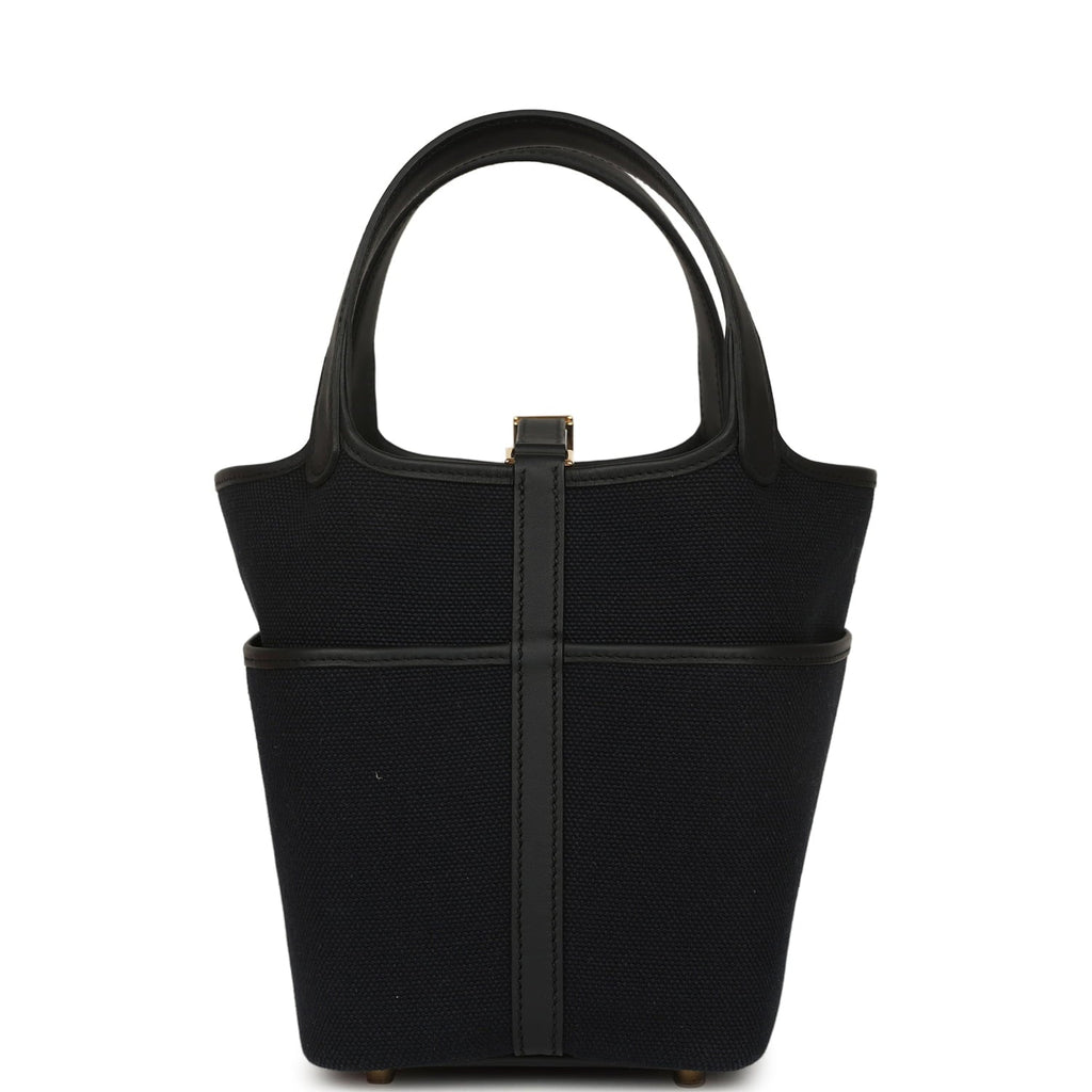 Hermes Picotin Cargo 18 Black Toile Goeland and Swift Gold Hardware
