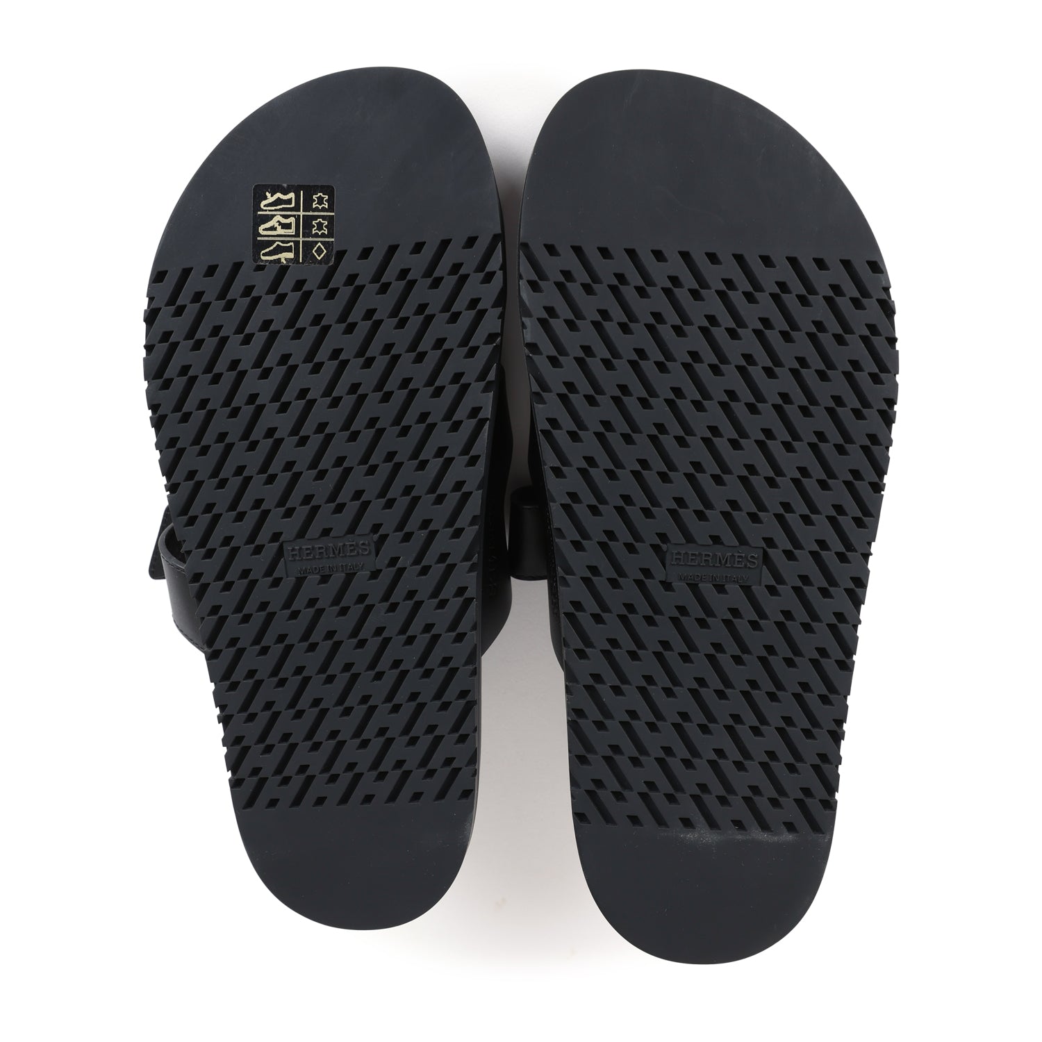 Hermes Chypre Techno Sandals Black Calfskin Palladium Hardware 38.5 EU