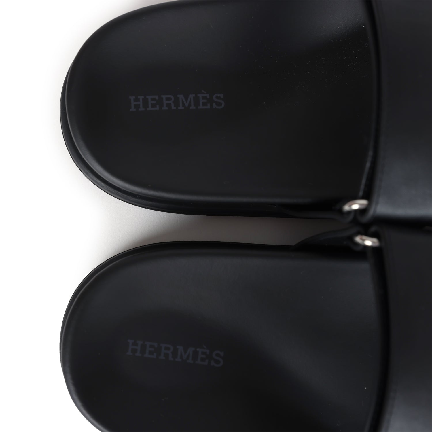 Hermes Chypre Techno Sandals Black Calfskin Palladium Hardware 38 EU