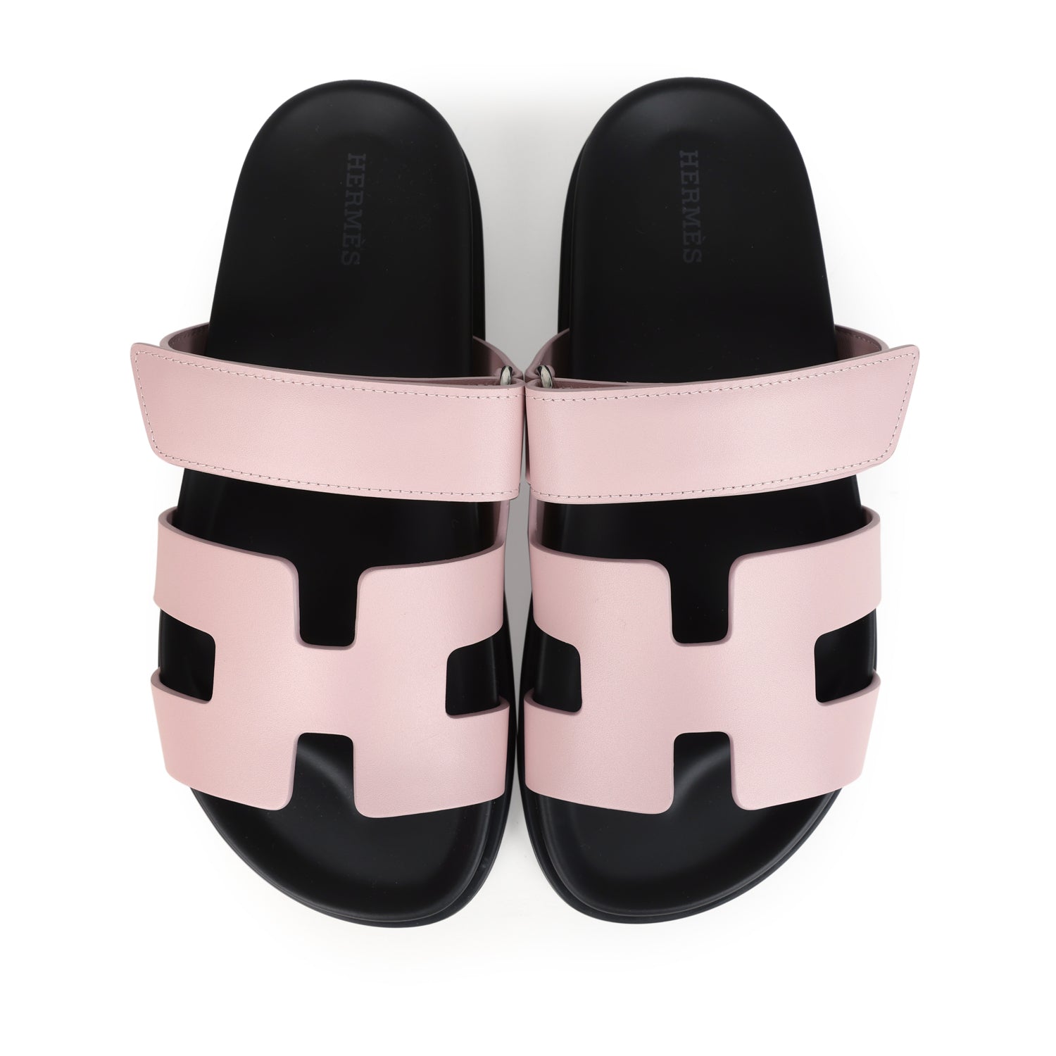 Hermes Chypre Techno Sandals Rose Cancan Calfskin Palladium Hardware 37 EU