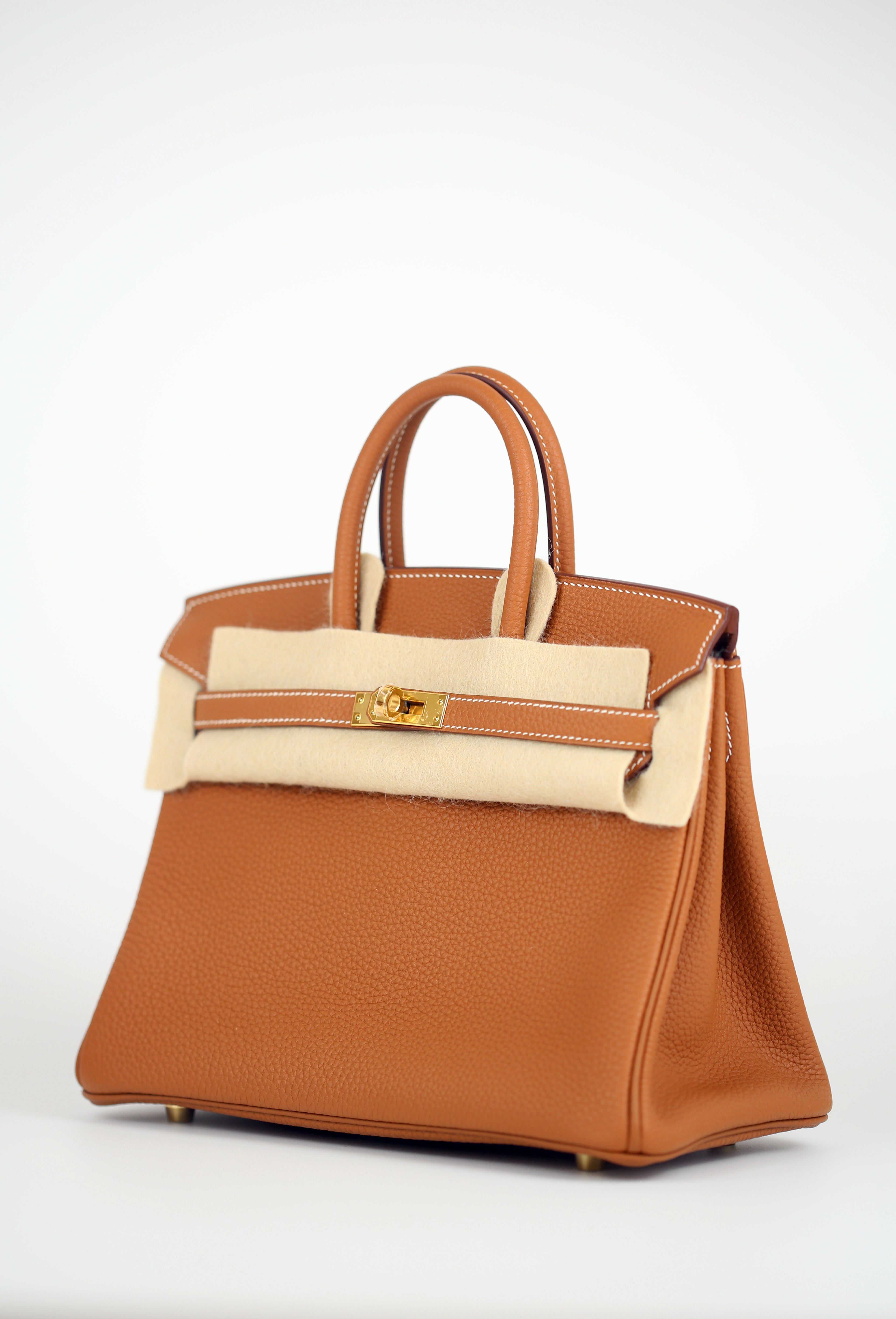 HERMÈS Togo Birkin 25 Gold