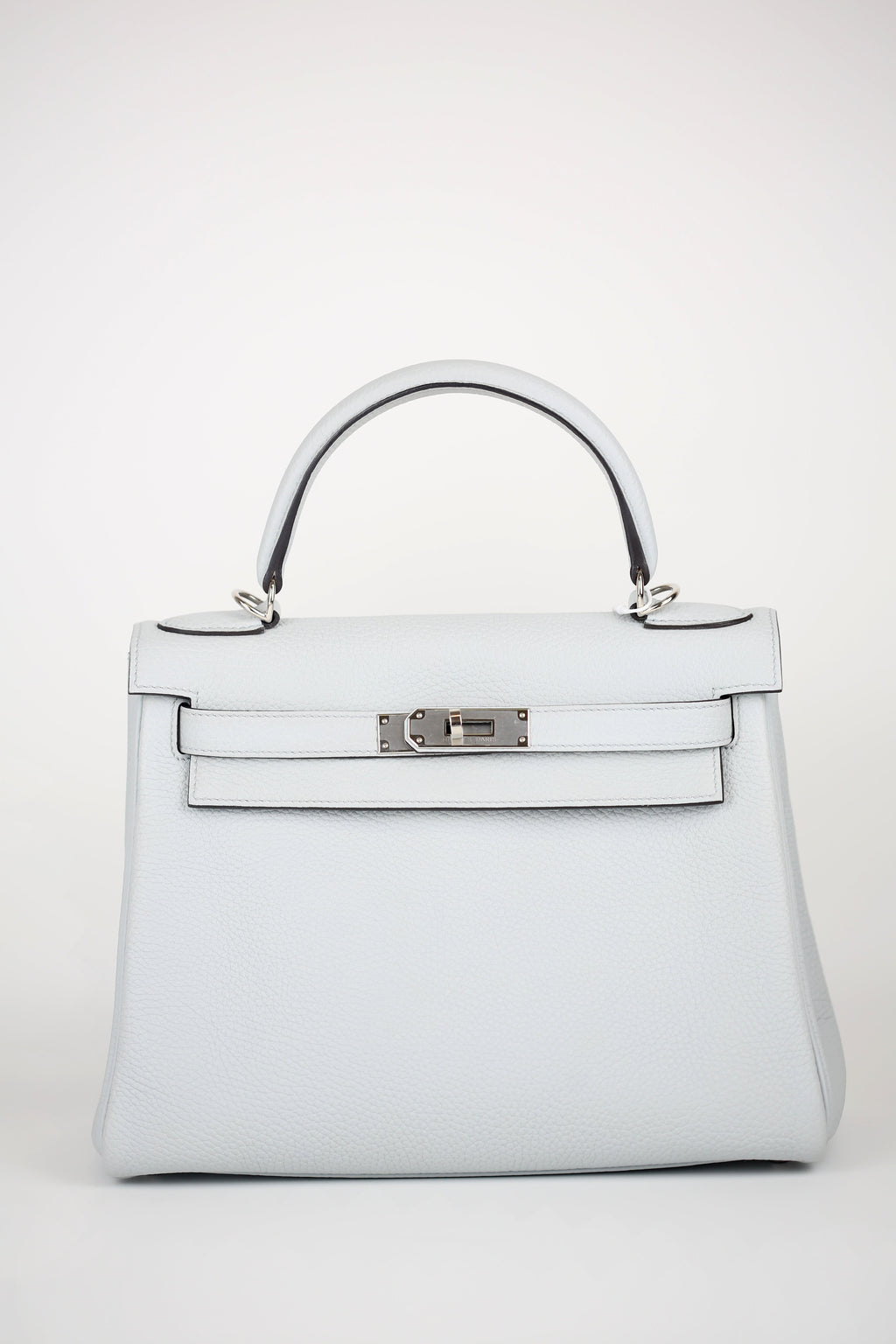 HERMES Togo Kelly Retourne 28 Rouge Bleu Pale