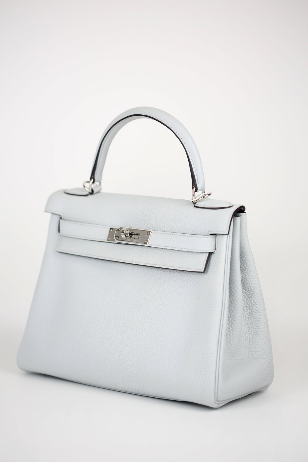 HERMES Togo Kelly Retourne 28 Rouge Bleu Pale