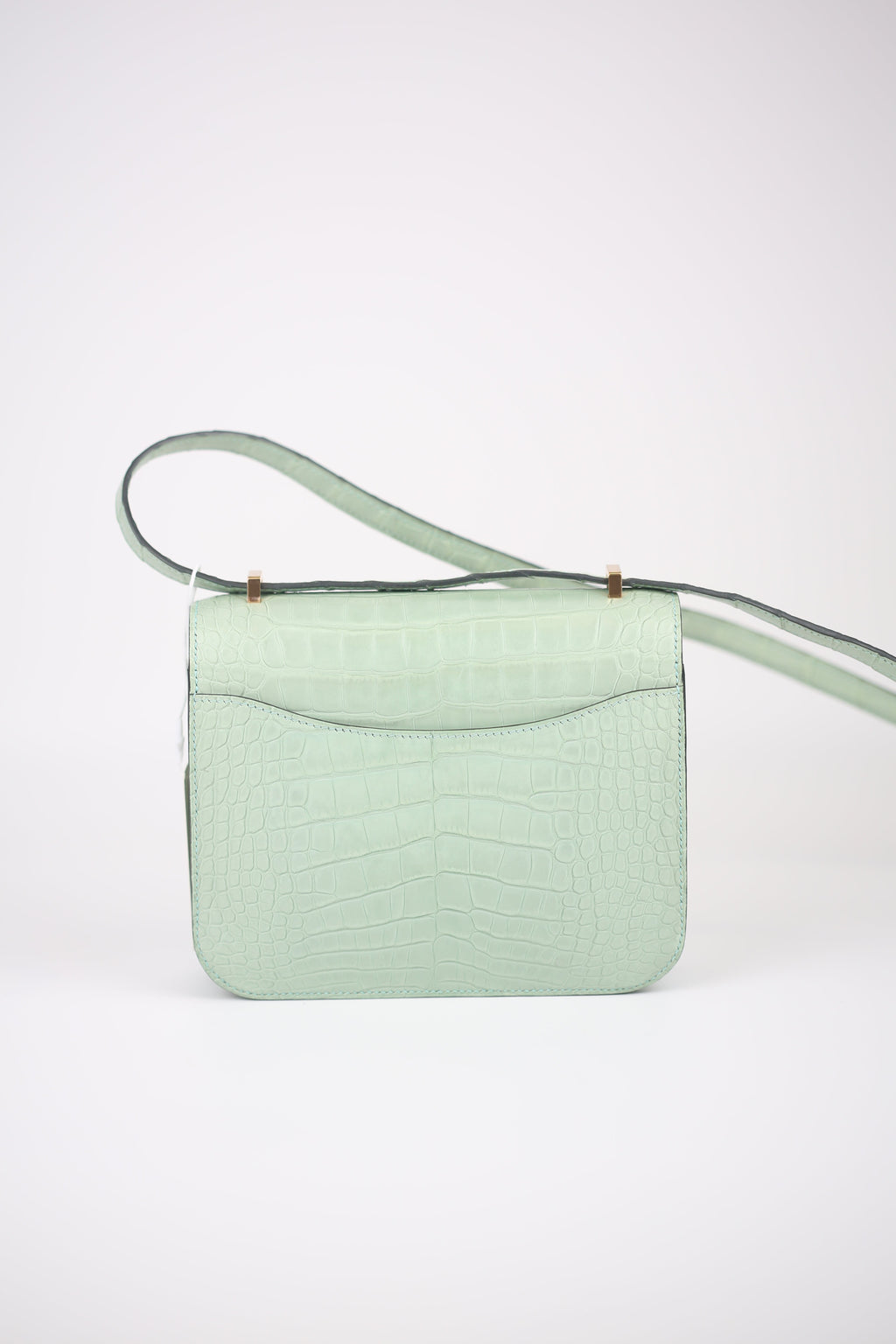 HERMÈS Shiny Alligator Constance 18 Vert d'Eau
