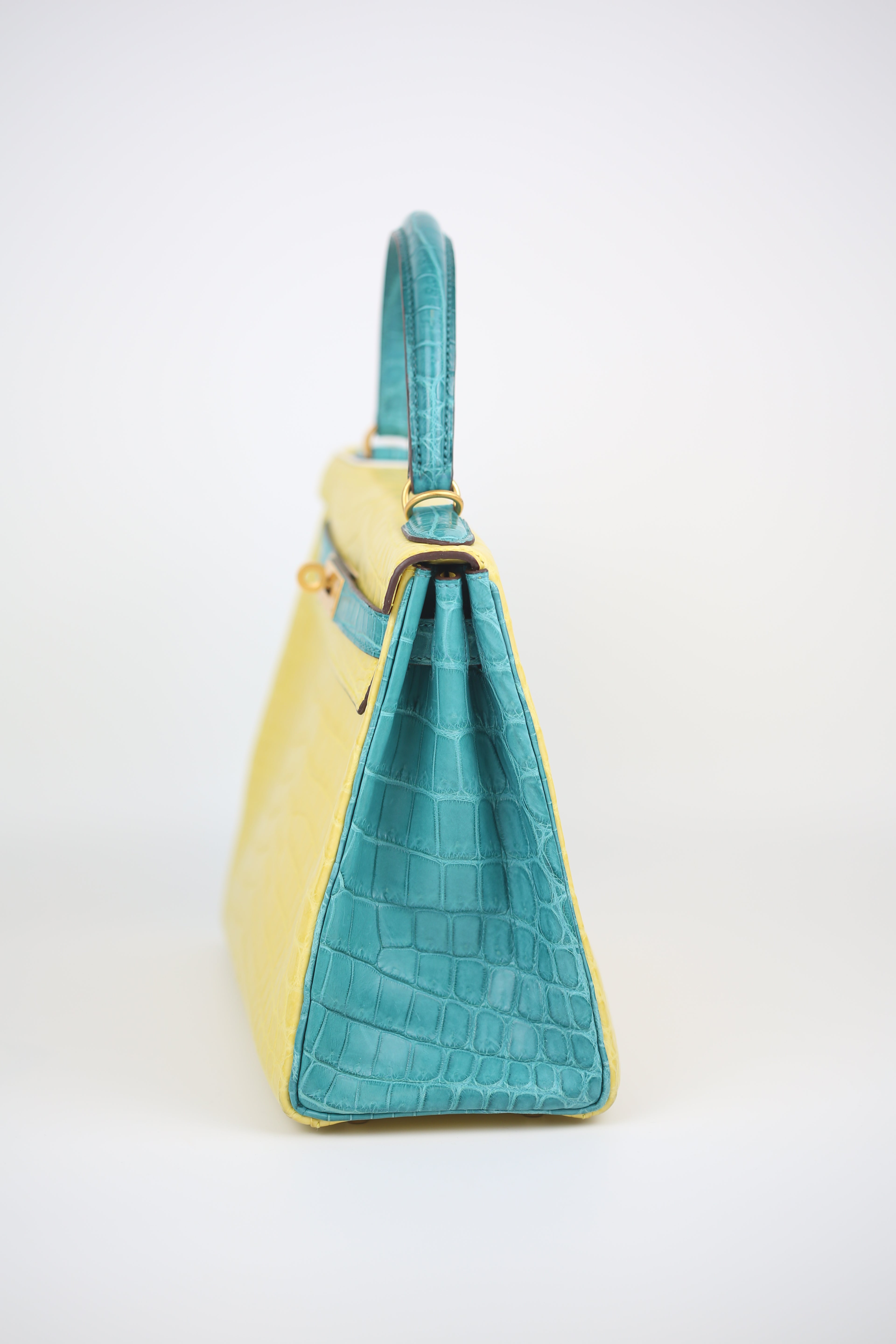 HERMÈS  Niloticus Kelly 28 Lime and Malachite