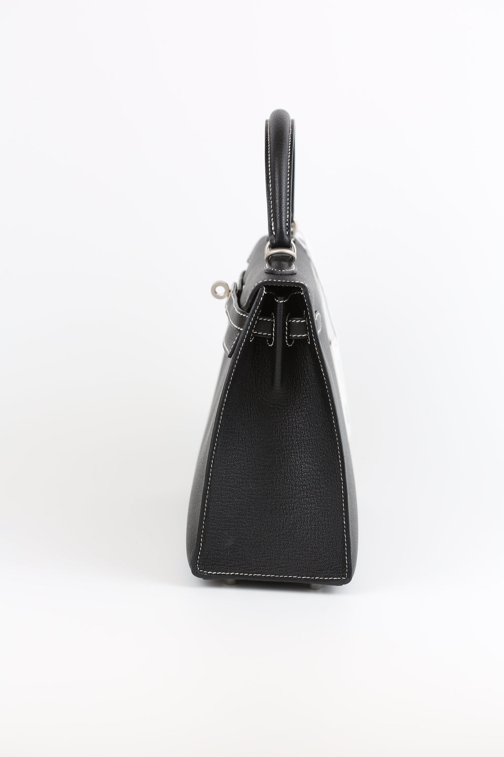HERMES Chevre Kelly 25 Noir&White line