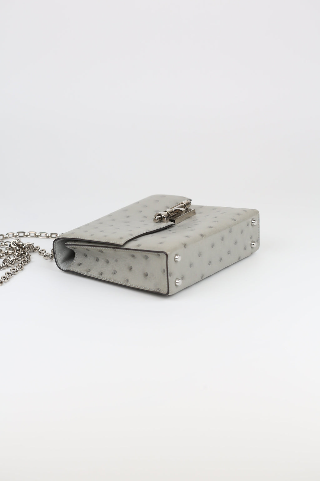 Hermes  Verrou Mini Gris Moiette Ortrich
