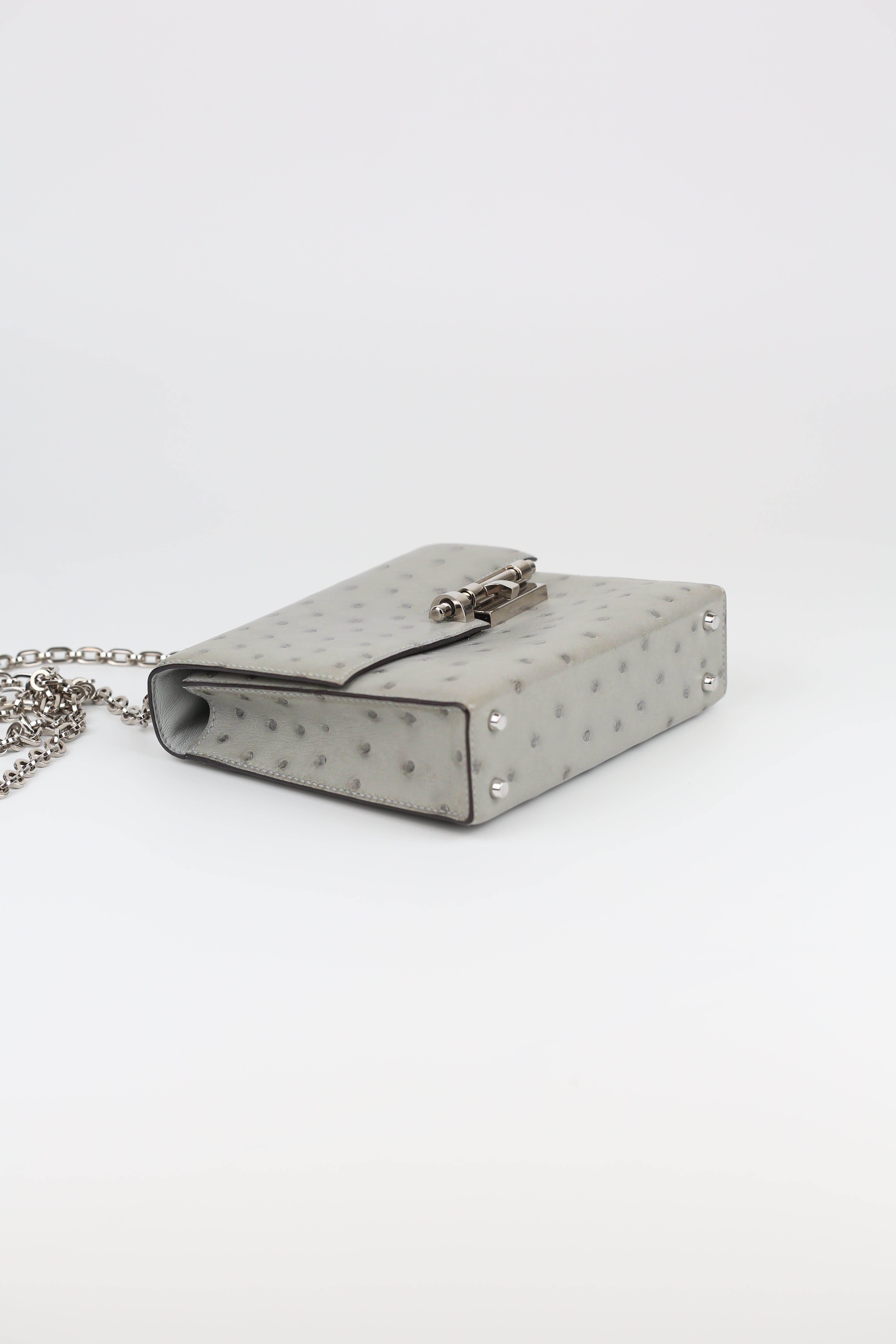 Hermes  Verrou Mini Gris Moiette Ortrich