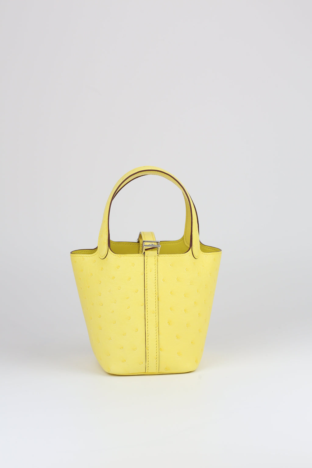 HERMÈS Mini Picotin Ostrich Jaune Citron