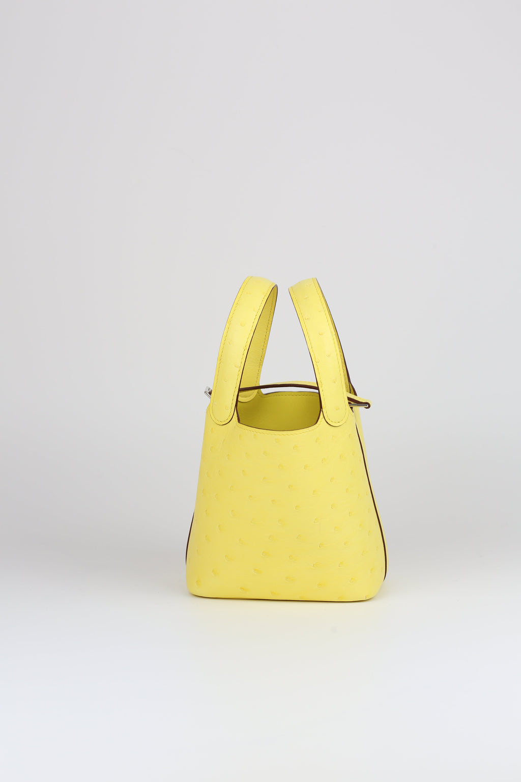 HERMÈS Mini Picotin Ostrich Jaune Citron