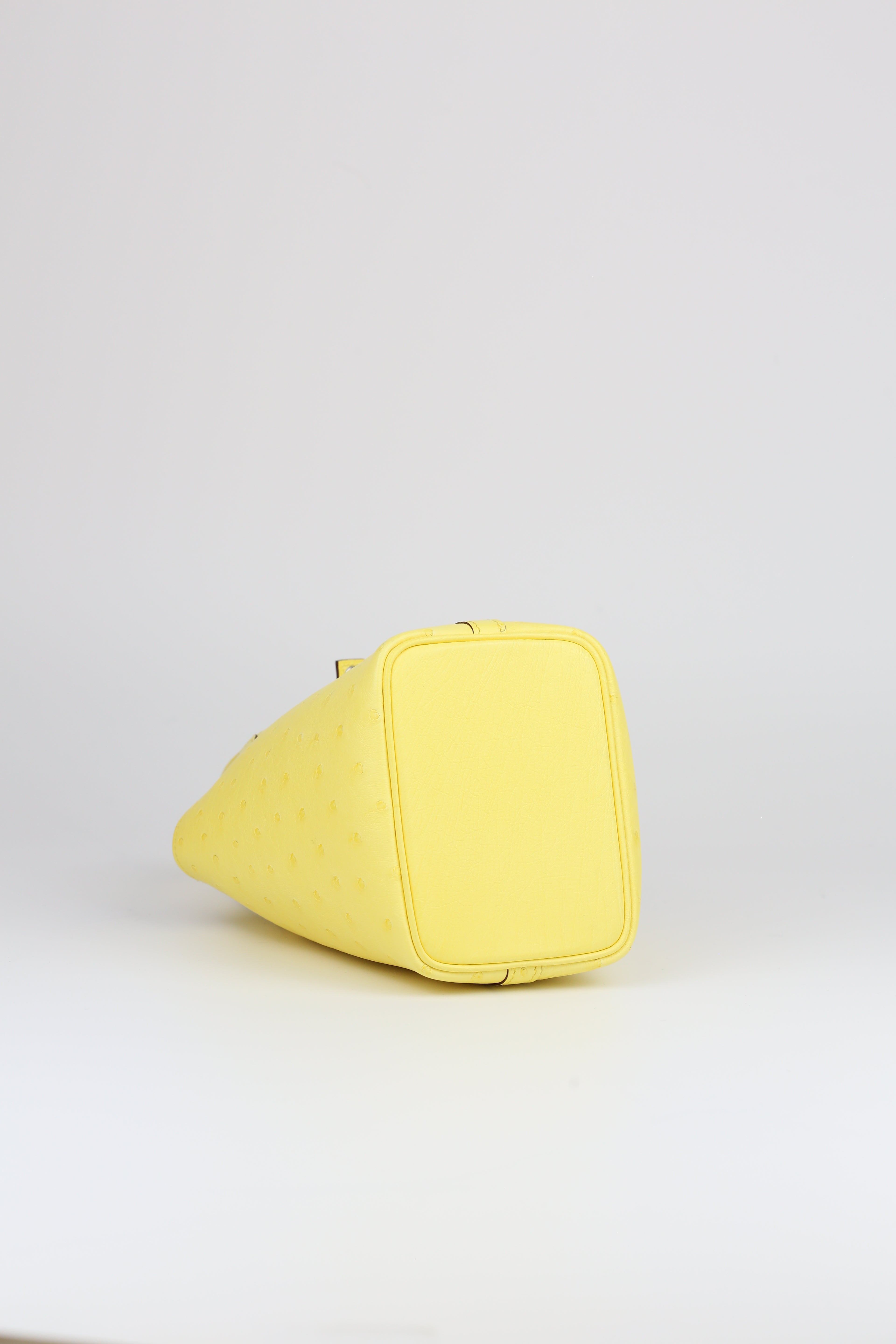 HERMÈS Mini Picotin Ostrich Jaune Citron